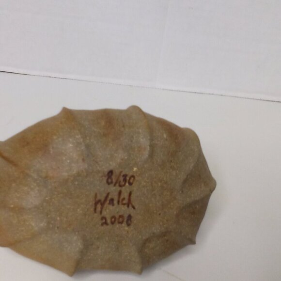 Ceramic Basket With Handle Rustic Cottagecore Inside Glazed Outside Raw 5" x 6" - Picture 11 of 12